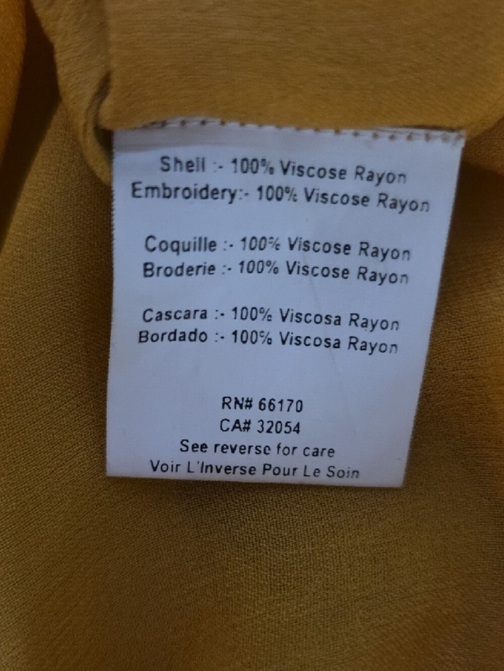 Embroidered Mustard Tie-Neck Ruffle Blouse - Picture 8 of 8